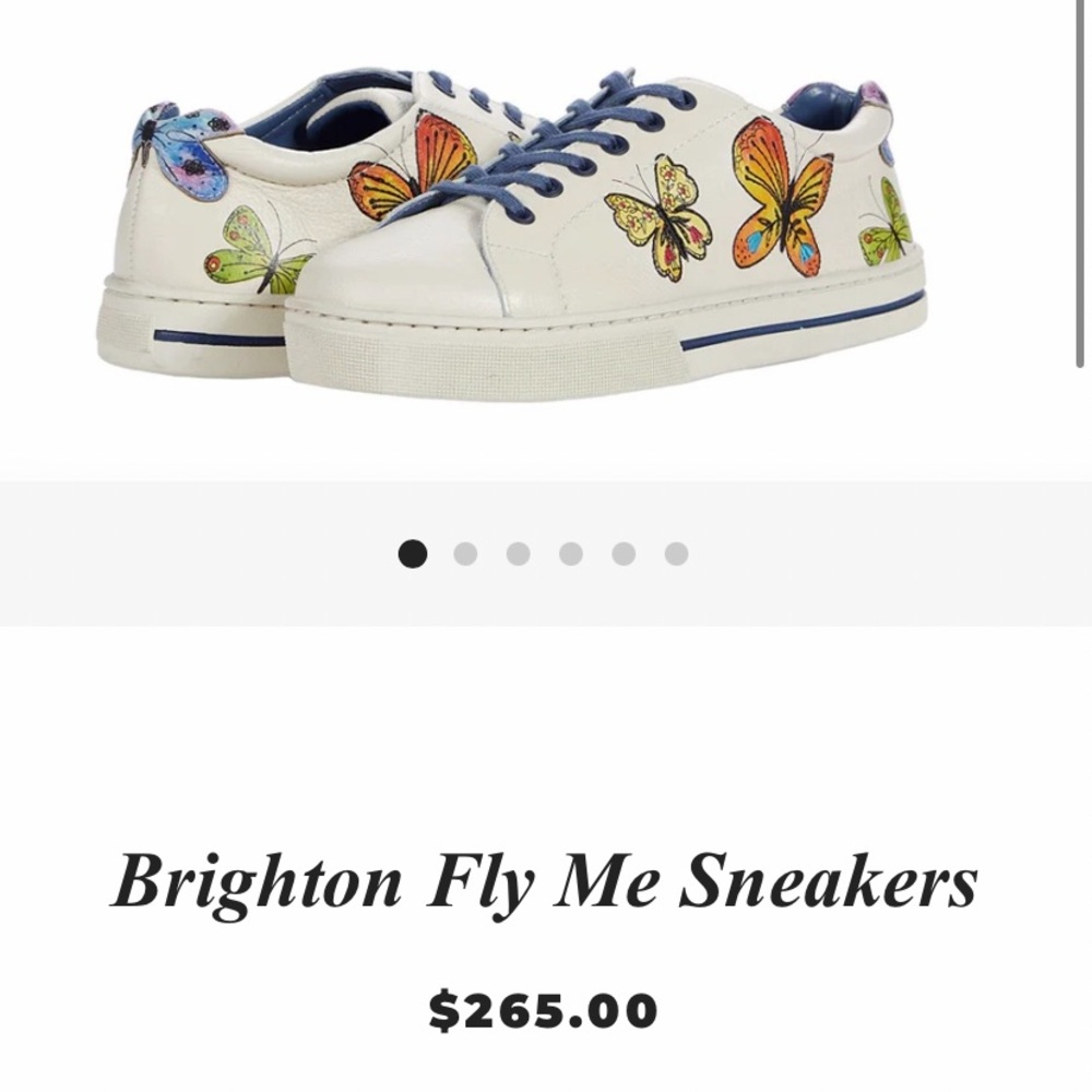 Brighton Leather Fly Me Sneaker with Whimsical Animated Butterfly Print Size 10 - Picture 4 of 16
